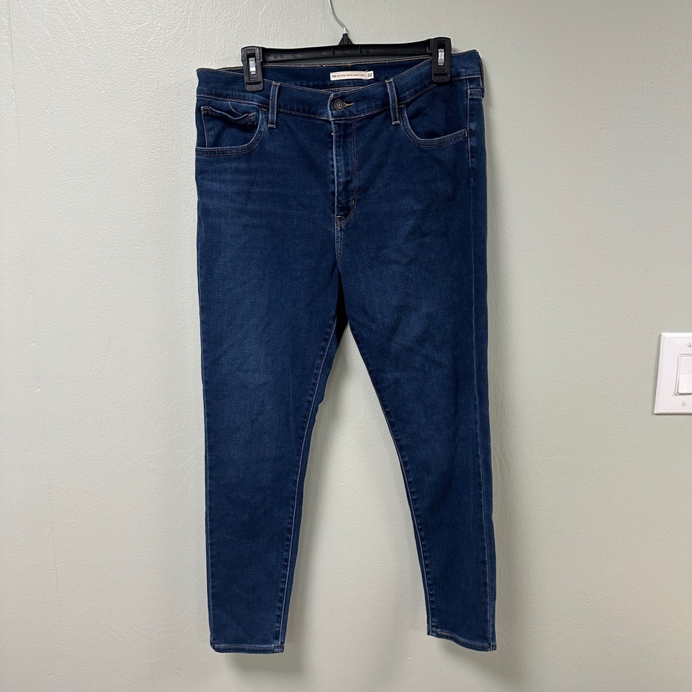 Levis 720 High Rise Super Skinny Jeans Dark Wash Blue 86646-0000 Womens 32